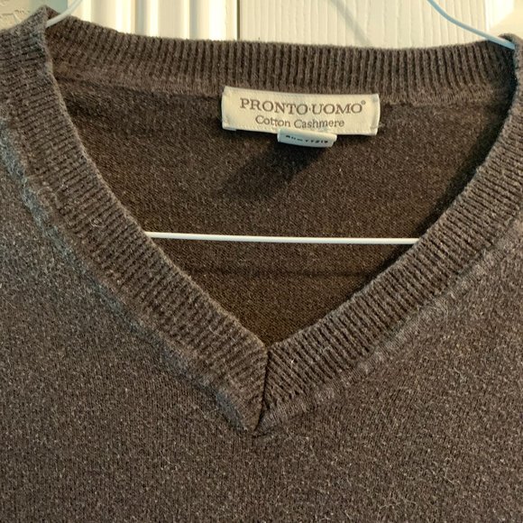 Pronto Uomo  Brown V-Neck Sweater XL - Picture 4 of 4